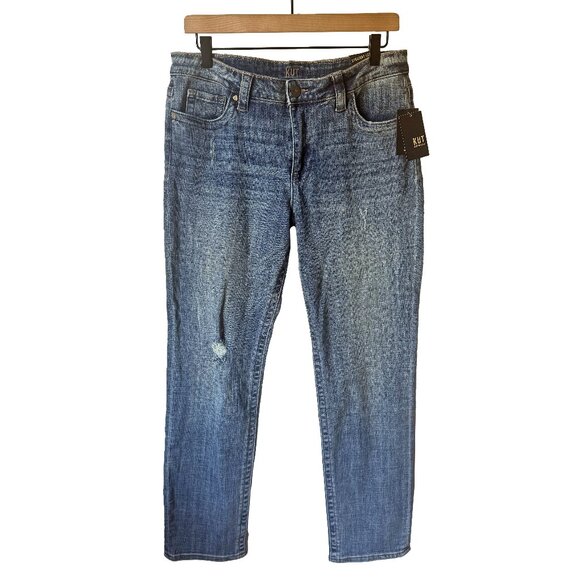 Kut from the Kloth Straight Leg Distressed Jeans Size 10 NWT - Picture 1 of 6